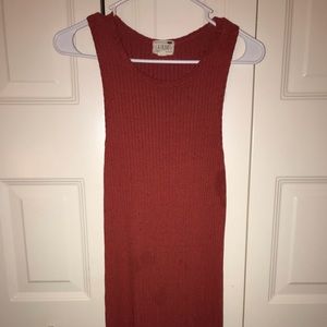 PacSun LA hearts orange/red tank dress ribbed